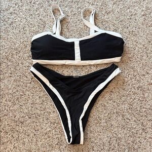 Black and White Bikini Set